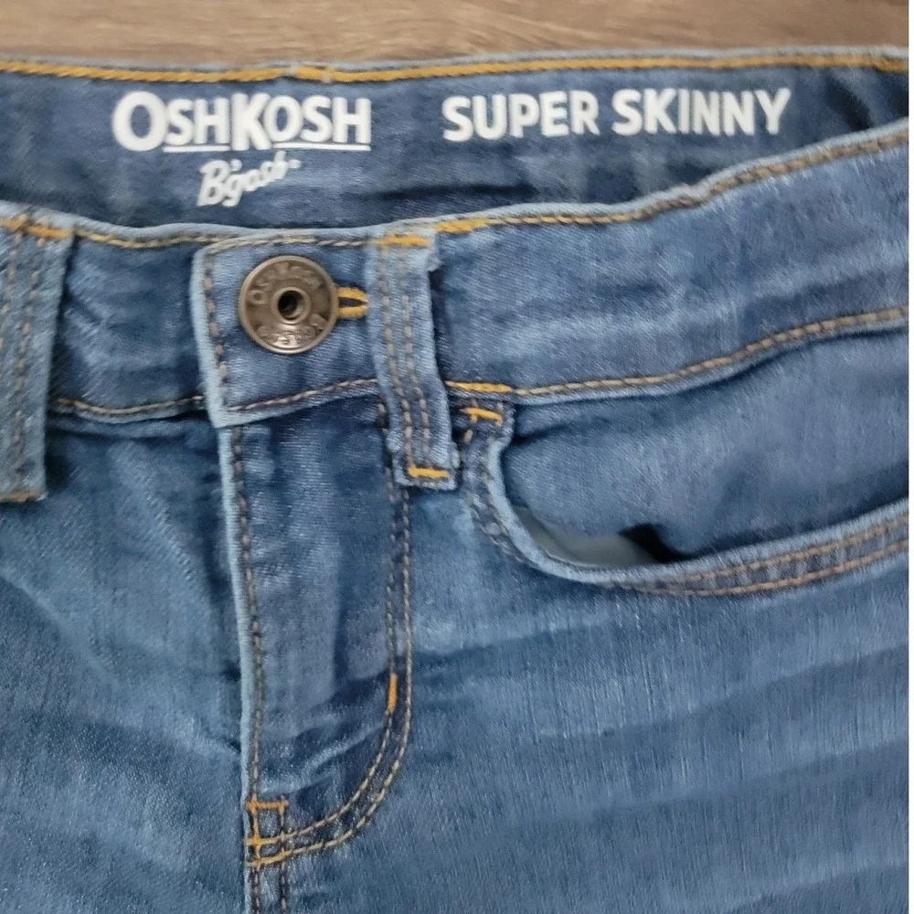 OshKosh Bgosh Girls Super Skinny Jeans Medium Wash Blue Denim Size 7 7A